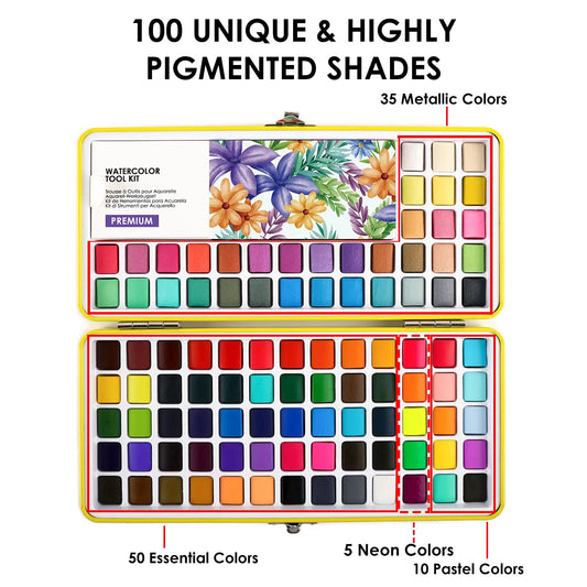 All-In-One Premium Watercolor Set, portable art, supplies, DealsForYouDays