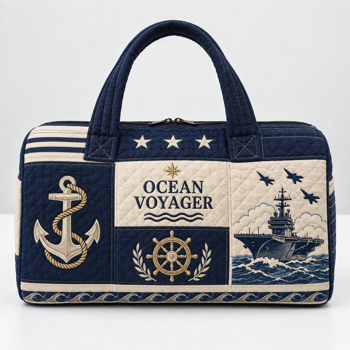 100% Handmade US Military Heritage Quilted Duffel Bag