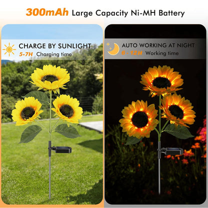 🌻Sunflower Solar Powered Lights for Garden（2PCS)