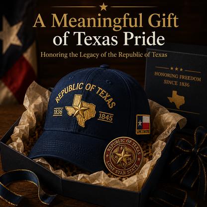🔥Republic of Texas Embroidered Cap  🎁 Free Honor Coin With Every Cap Purchase