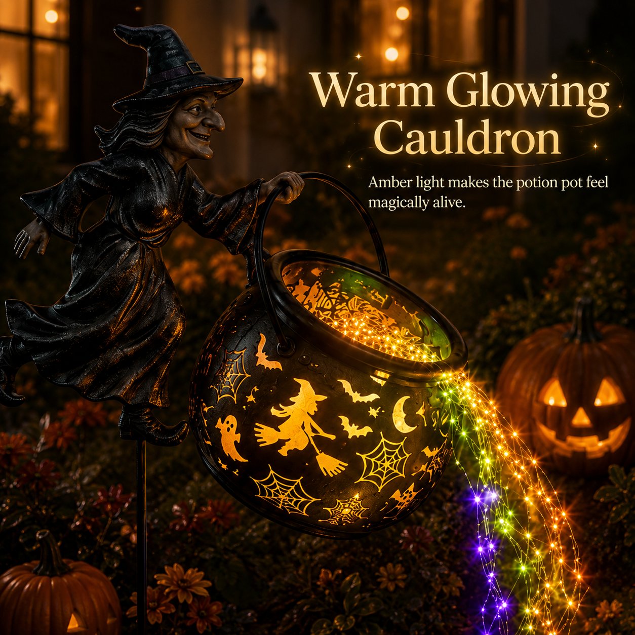 🧙‍♀️Halloween Witch Cauldron Garden Light