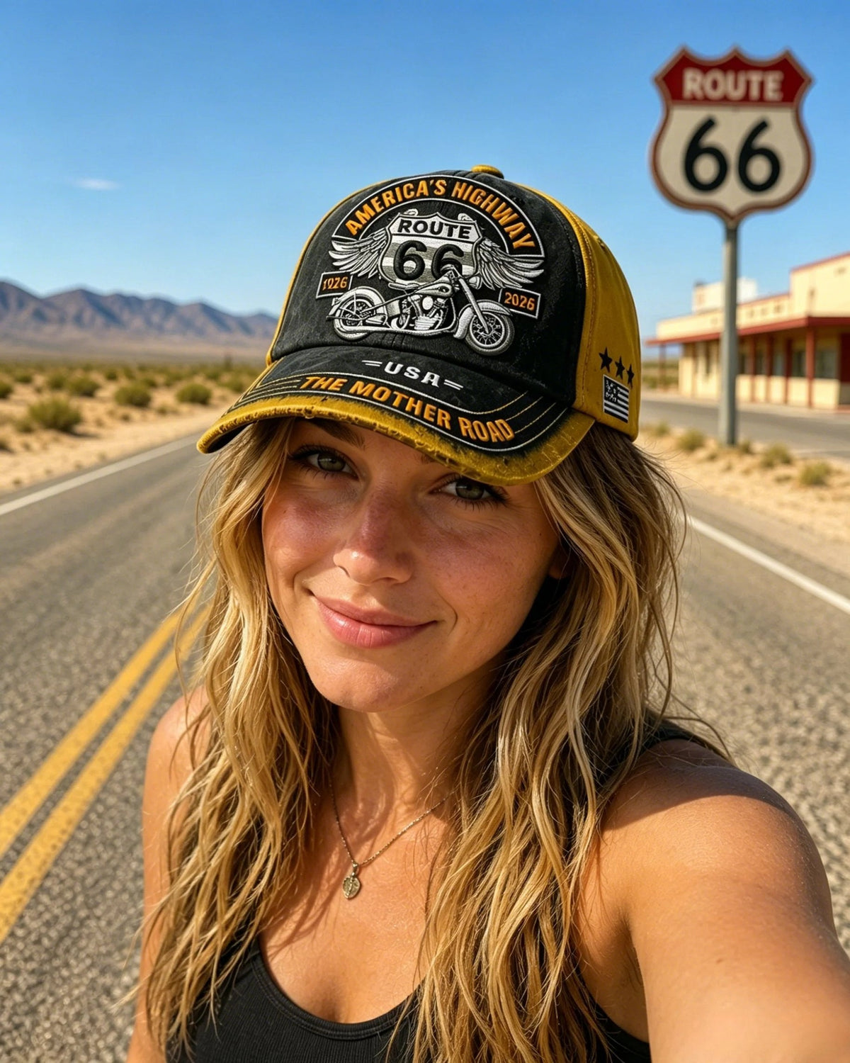 🛣️🧢 Cappello Baseball Route 66 – 100° Anniversario — Celebra un secolo di strada aperta