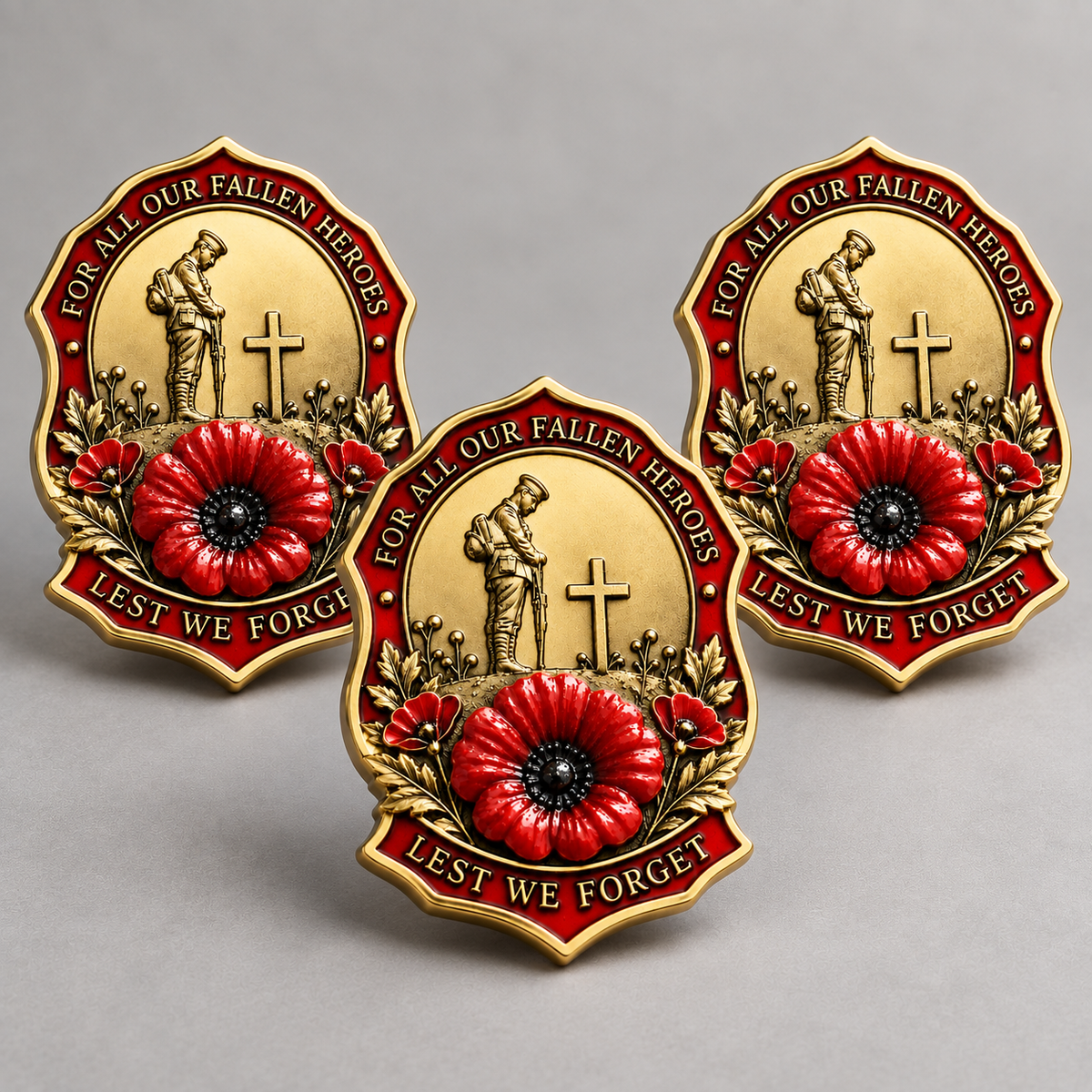 TopSpire® Limited Edition Red Poppy Remembrance Brooch – For All Our Fallen Heroes