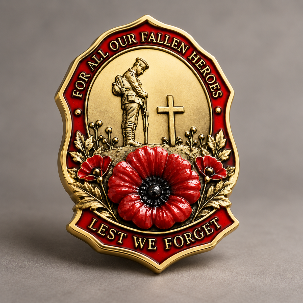 TopSpire® Limited Edition Red Poppy Remembrance Brooch – For All Our Fallen Heroes