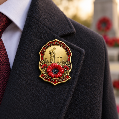 TopSpire® Limited Edition Red Poppy Remembrance Brooch – For All Our Fallen Heroes