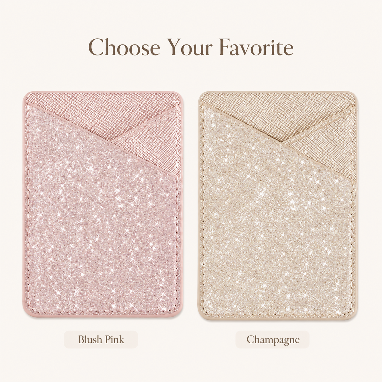 ✨ Multi-Use Sparkle Leather Wallet – Hidden Adhesive Card Holder for Phones, Boots & Daily Essentials