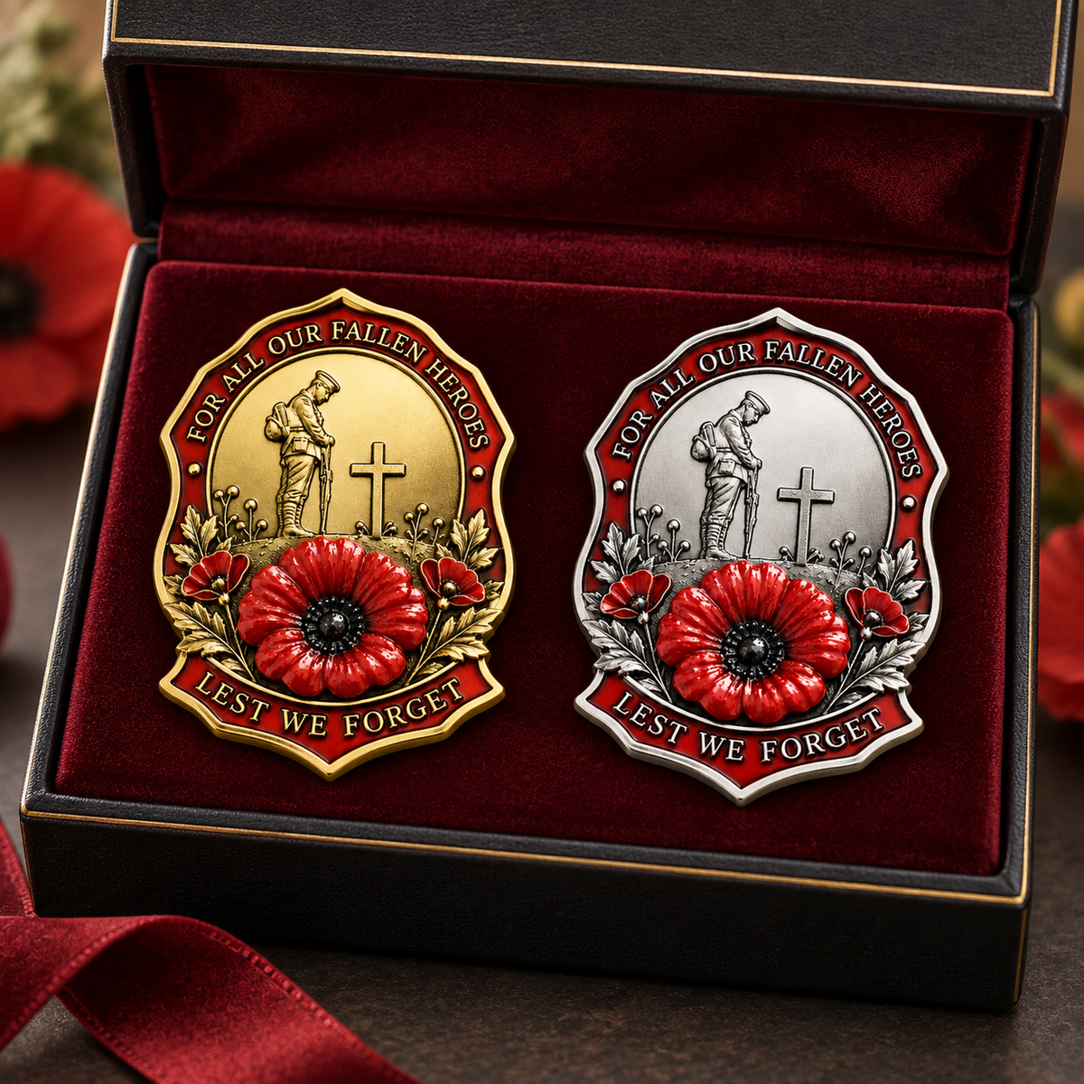 TopSpire® Limited Edition Red Poppy Remembrance Brooch – For All Our Fallen Heroes