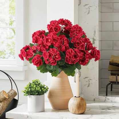 🌺8 Bundles UV Resistant Artificial Geraniums