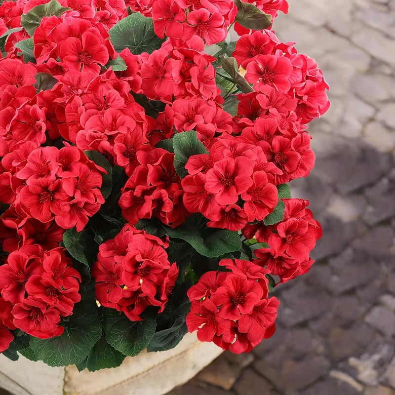 🌺8 Bundles UV Resistant Artificial Geraniums