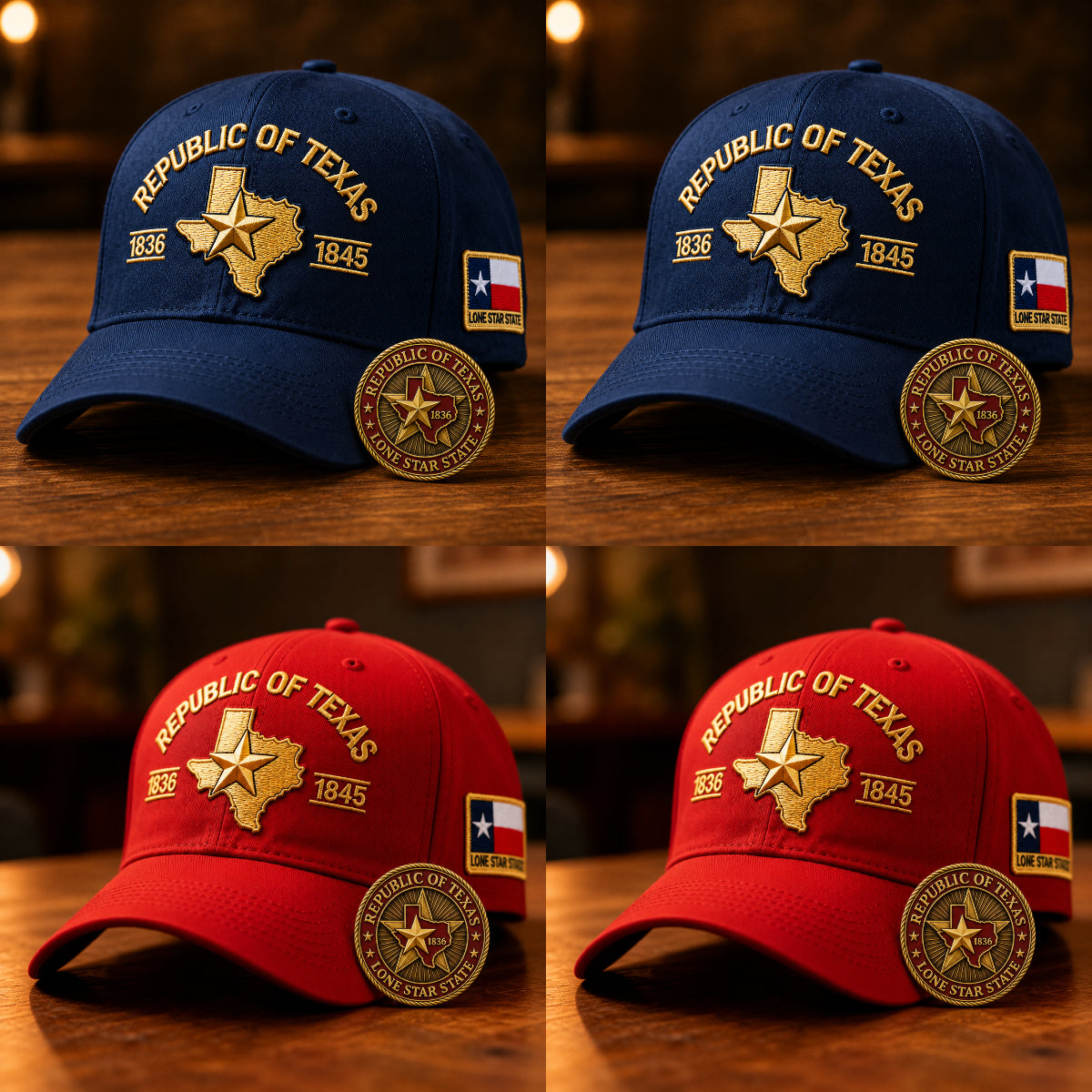 🔥Republic of Texas Embroidered Cap  🎁 Free Honor Coin With Every Cap Purchase
