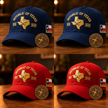 🔥Republic of Texas Embroidered Cap  🎁 Free Honor Coin With Every Cap Purchase
