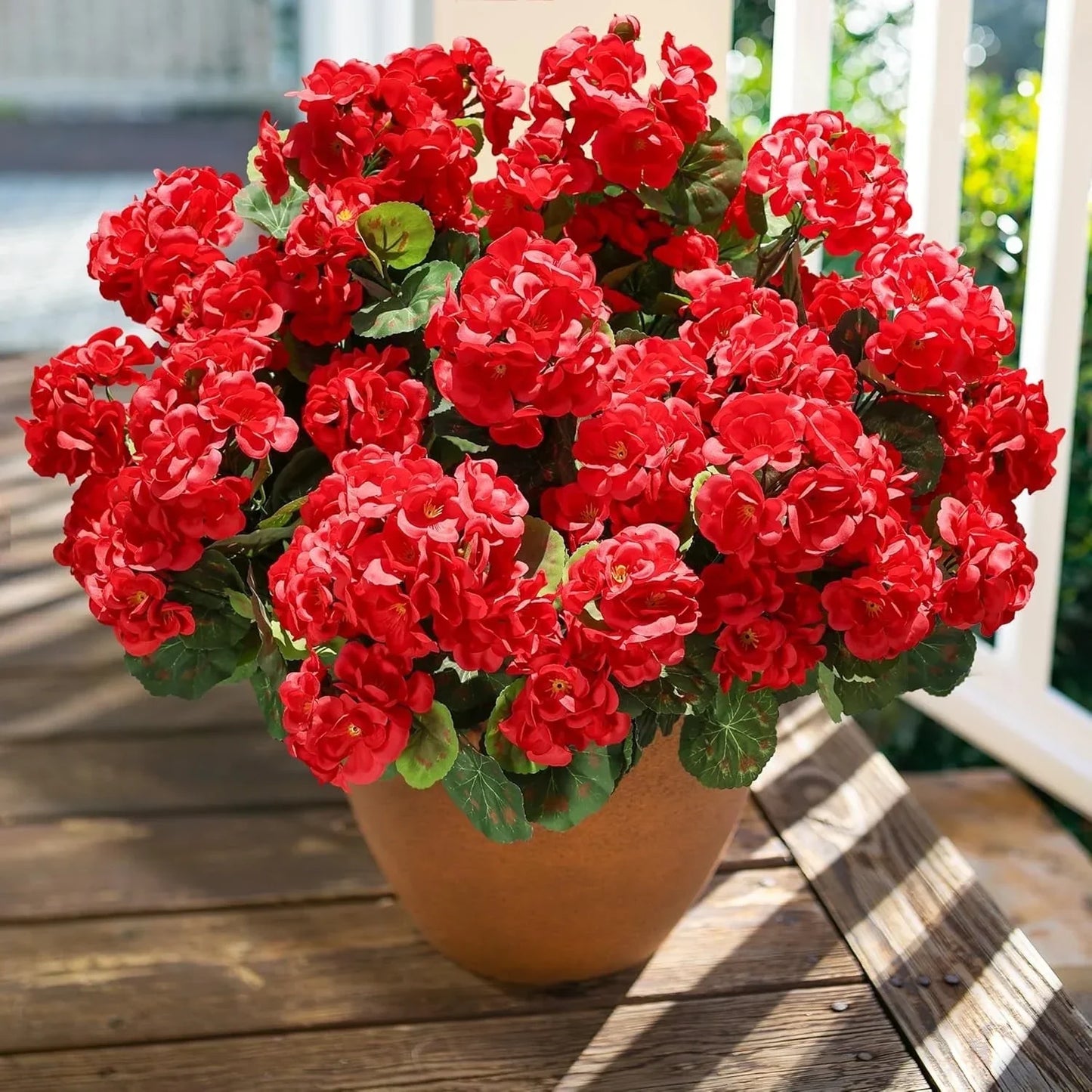 🌺8 Bundles UV Resistant Artificial Geraniums