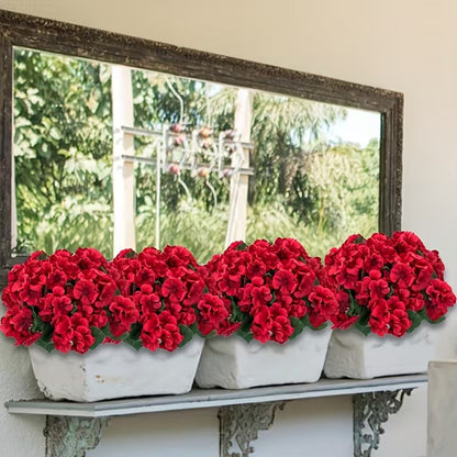 🌺8 Bundles UV Resistant Artificial Geraniums