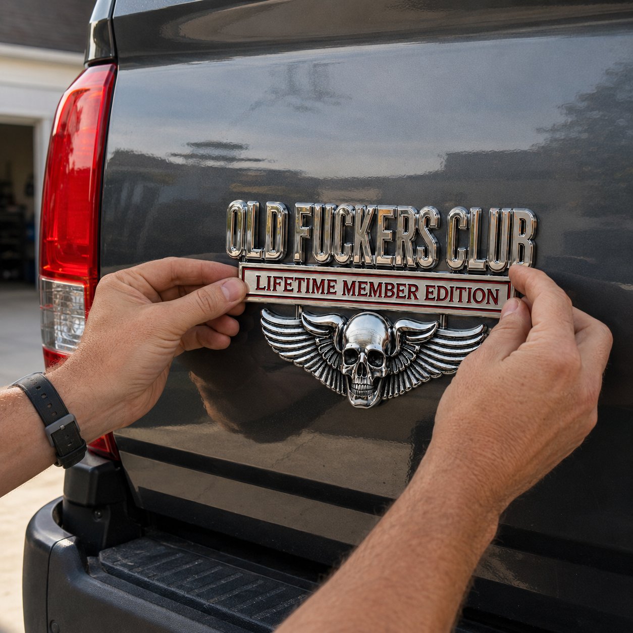 OLD F*CKERS CLUB Metal Car Emblem