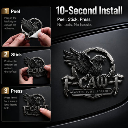 🦅 F-CAW-F "Midnight Edition" Metal Emblem - Premium Attitude Decal