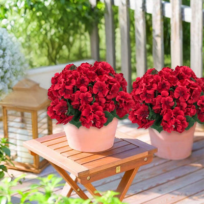🌺8 Bundles UV Resistant Artificial Geraniums