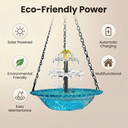 🌸Spring Promotion--Solar Powered Hanging Bird Bath Fountain