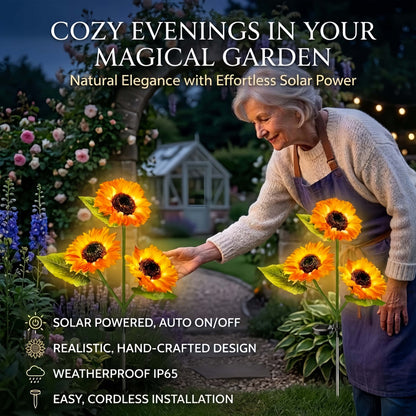 🌻Sunflower Solar Powered Lights for Garden（2PCS)