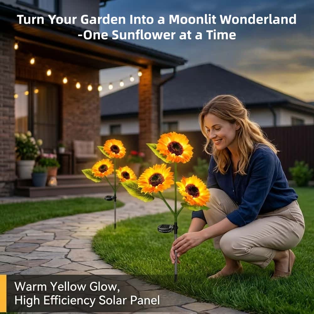 🌻Sunflower Solar Powered Lights for Garden（2PCS)