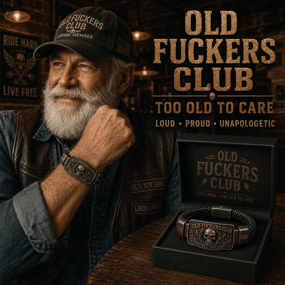 ☠️ Old Fuckers Club & Wild Freedom 🪓 | 2026 Limited Edition Vintage Bracelet - Only 17 Left