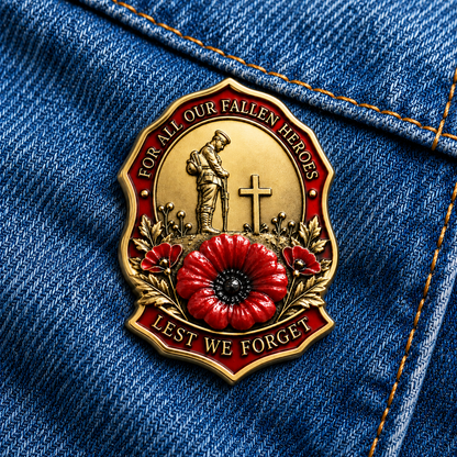 TopSpire® Limited Edition Red Poppy Remembrance Brooch – For All Our Fallen Heroes