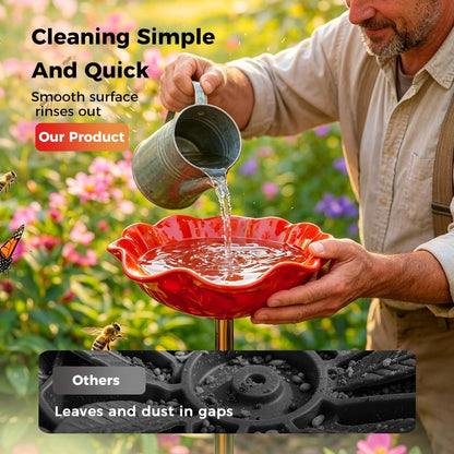 Neravio™ 🌟Last Day Promotion🎁Handmade Metal Flower Garden Stake Bird Bath