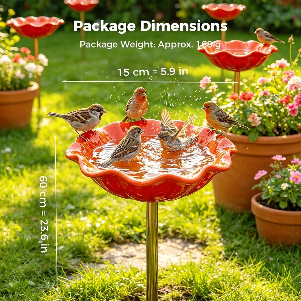 Neravio™ 🌟Last Day Promotion🎁Handmade Metal Flower Garden Stake Bird Bath