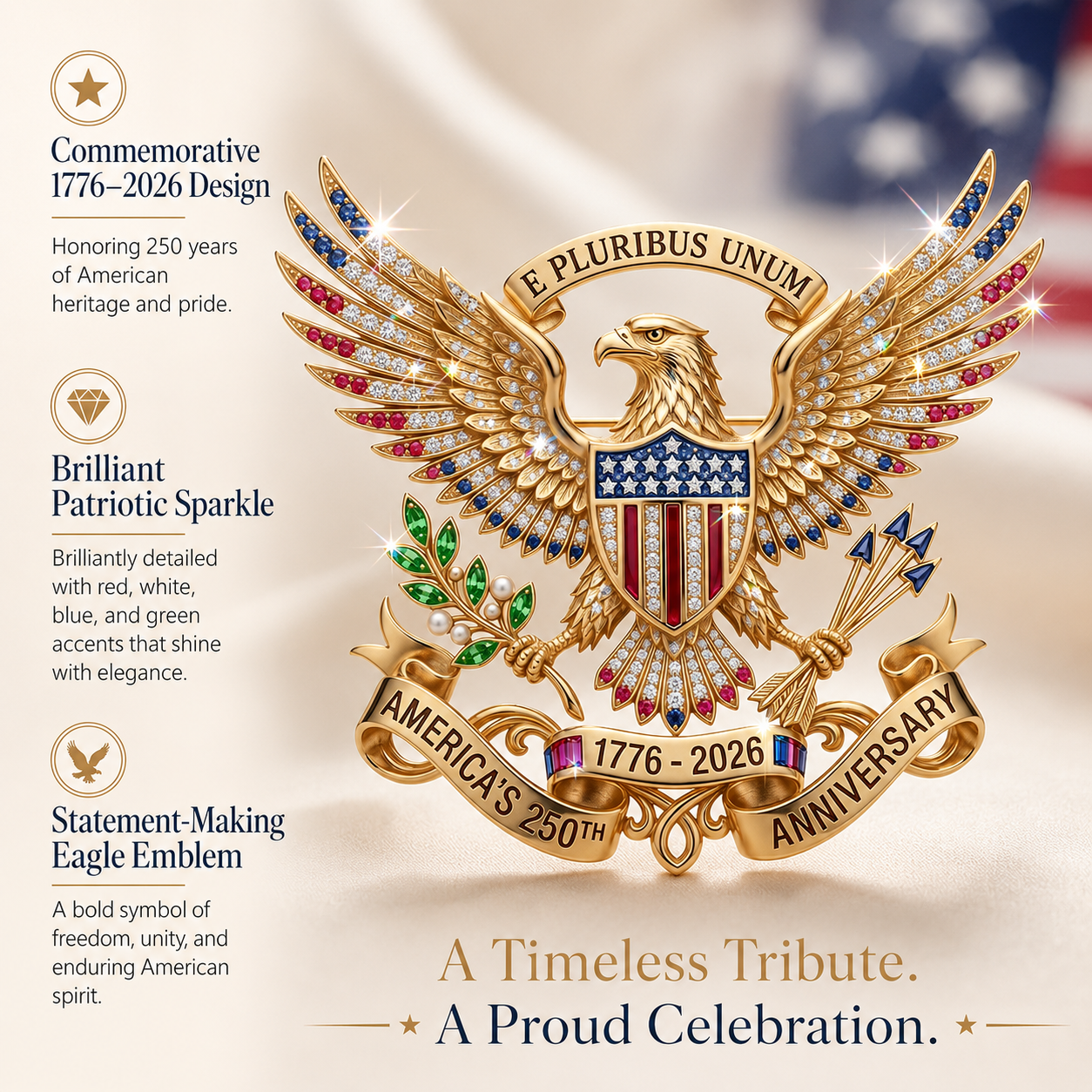 Father's Day Special:US 250th Anniversary Brooch Pin
