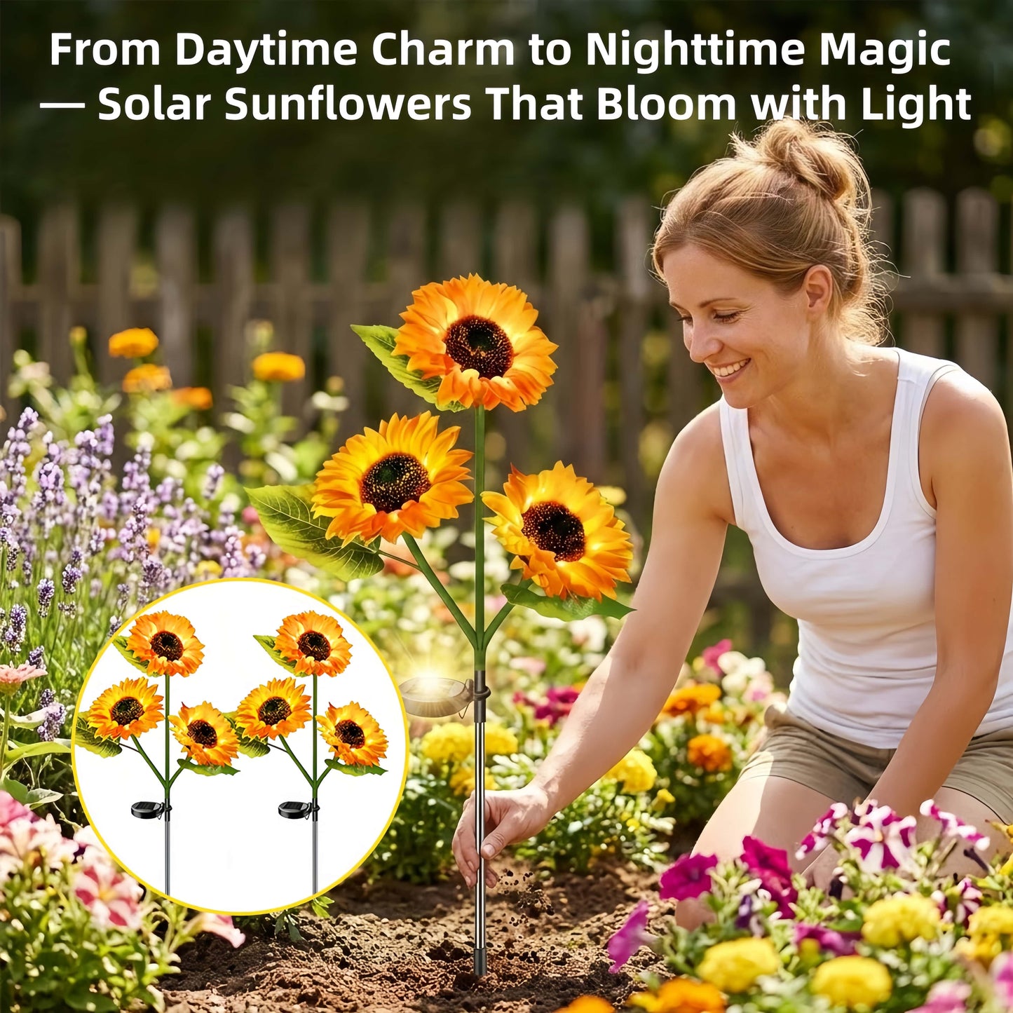 🌻Sunflower Solar Powered Lights for Garden（2PCS)