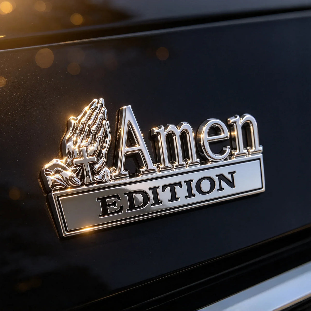 ✝️ Amen Edition Metal Emblem | 3D Chrome Cross & Wings Badge with 3M VHB Adhesive for Pickups, SUVs & Tailgates 🚘
