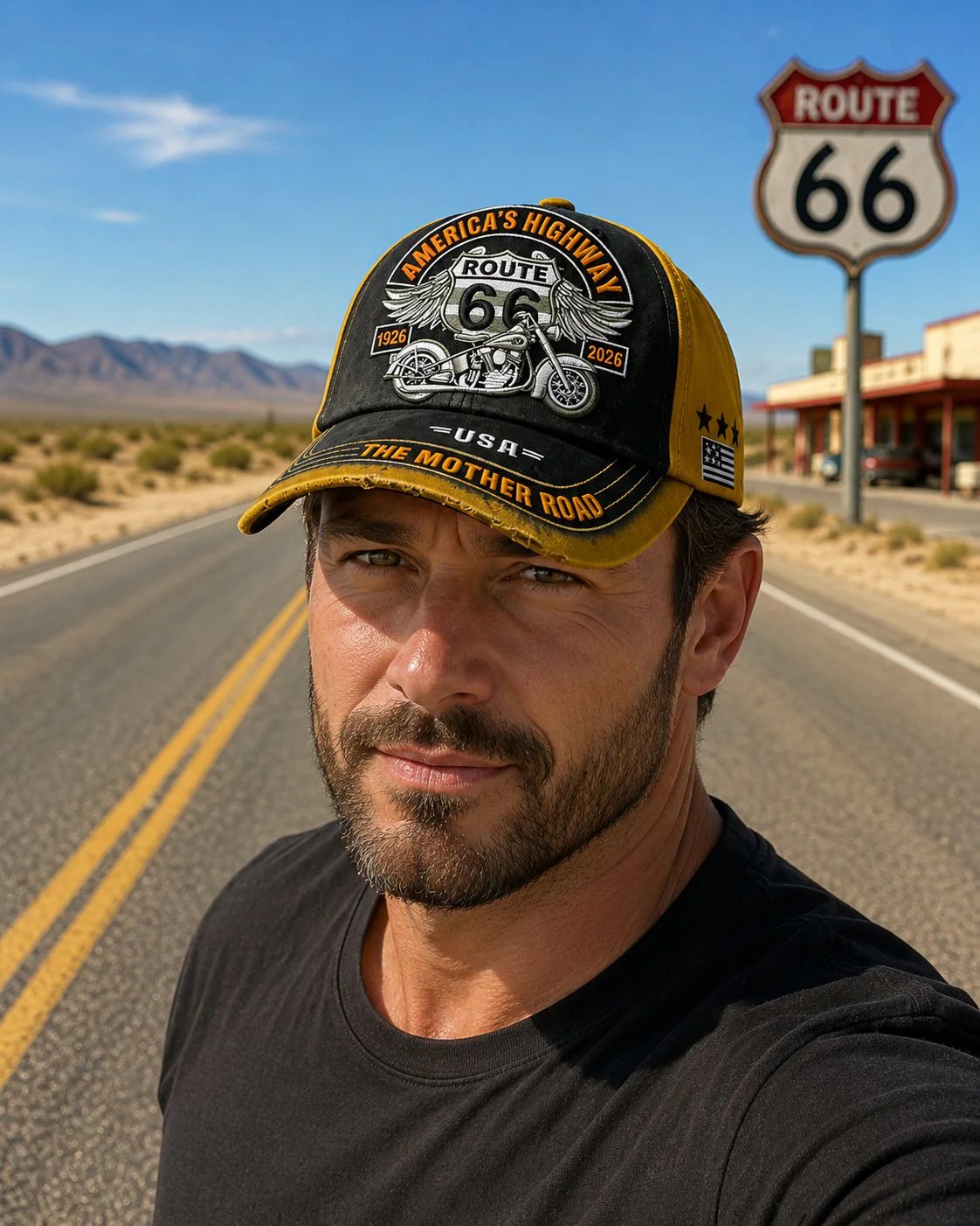 🛣️🧢 Cappello Baseball Route 66 – 100° Anniversario — Celebra un secolo di strada aperta