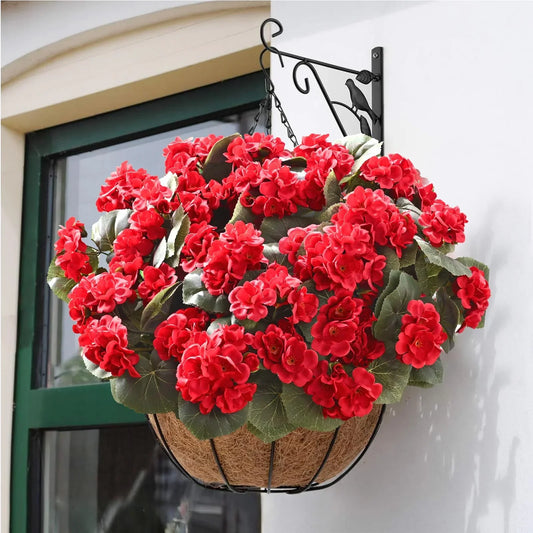 🌺8 Bundles UV Resistant Artificial Geraniums