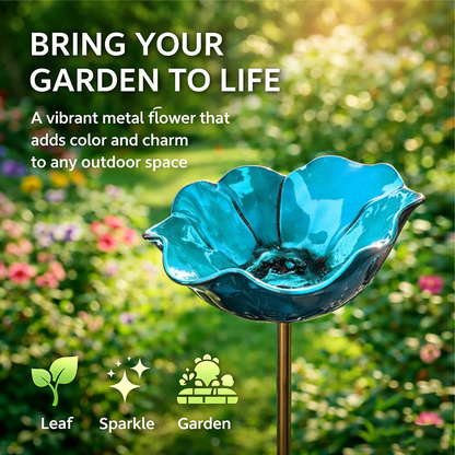 Neravio™ 🌟Last Day Promotion🎁Handmade Metal Flower Garden Stake Bird Bath