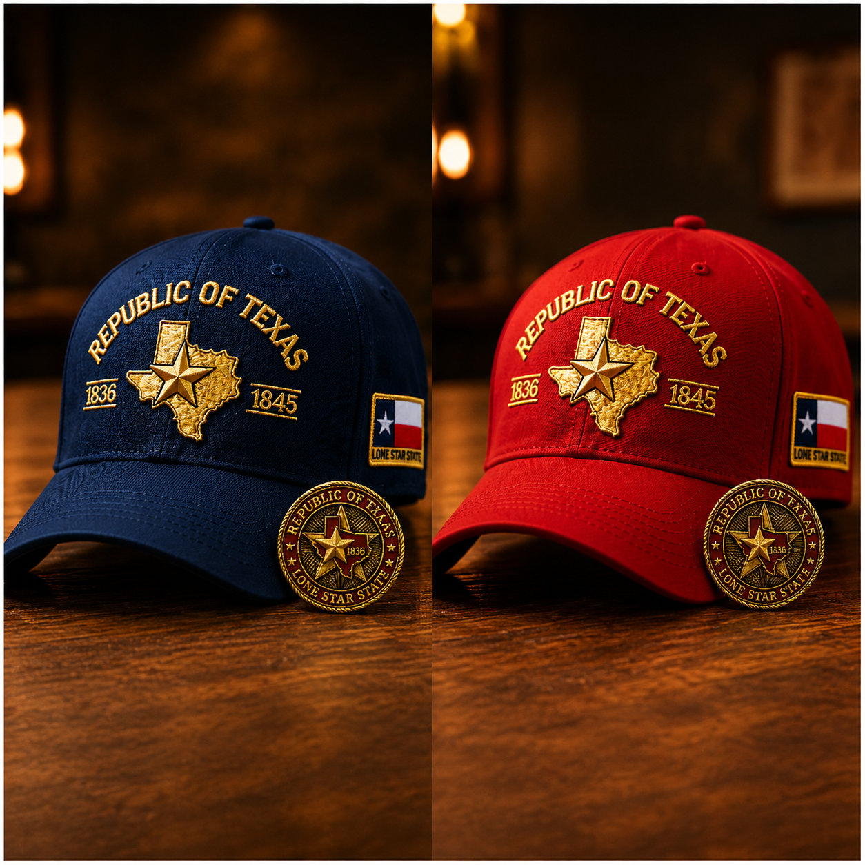 🔥Republic of Texas Embroidered Cap  🎁 Free Honor Coin With Every Cap Purchase