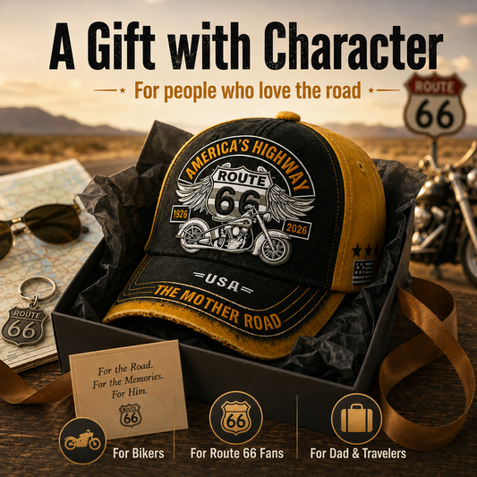 🛣️🧢 Cappello Baseball Route 66 – 100° Anniversario — Celebra un secolo di strada aperta