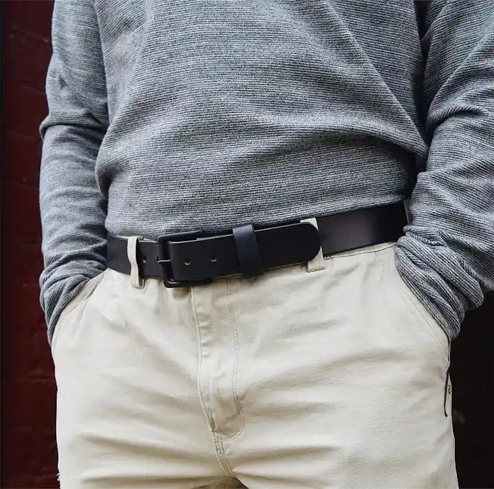100% Handmade Full-Grain Buffalo Leather Belt for Men