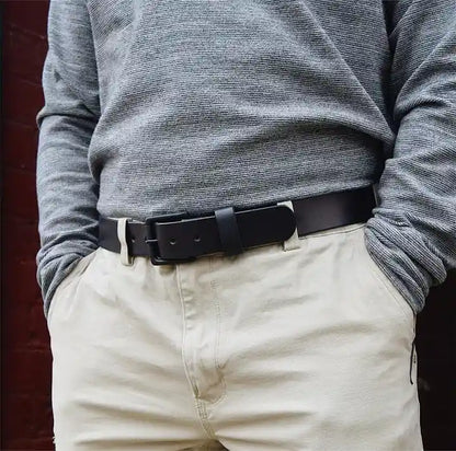 100% Handmade Full-Grain Buffalo Leather Belt for Men