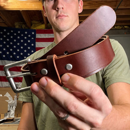 100% Handmade Full-Grain Buffalo Leather Belt for Men