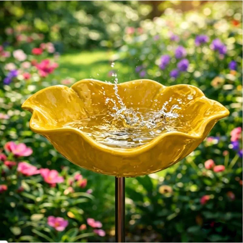 Neravio™ 🌟Last Day Promotion🎁Handmade Metal Flower Garden Stake Bird Bath