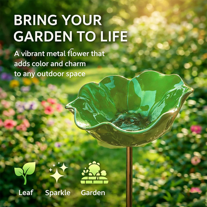 Neravio™ 🌟Last Day Promotion🎁Handmade Metal Flower Garden Stake Bird Bath
