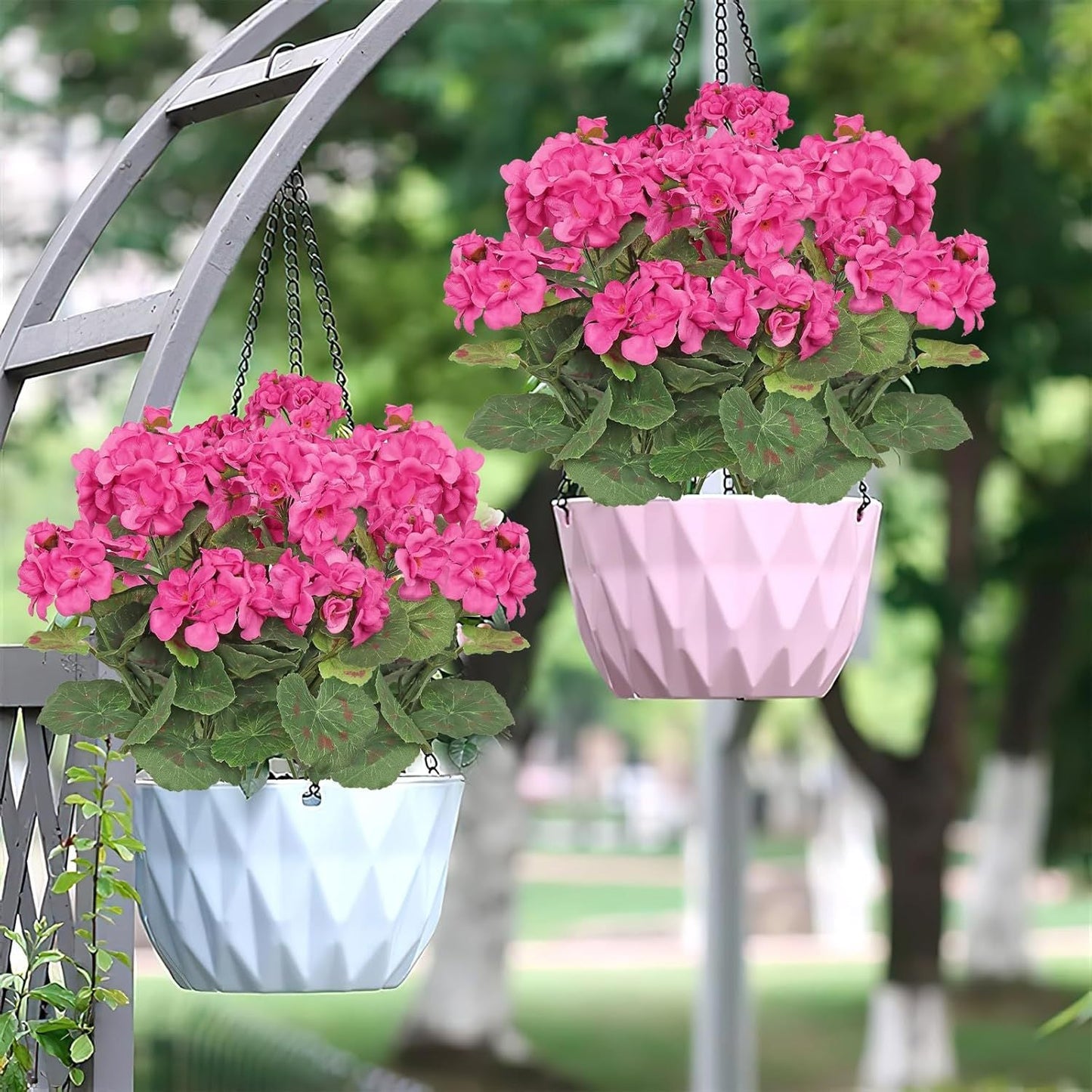 🌺8 Bundles UV Resistant Artificial Geraniums