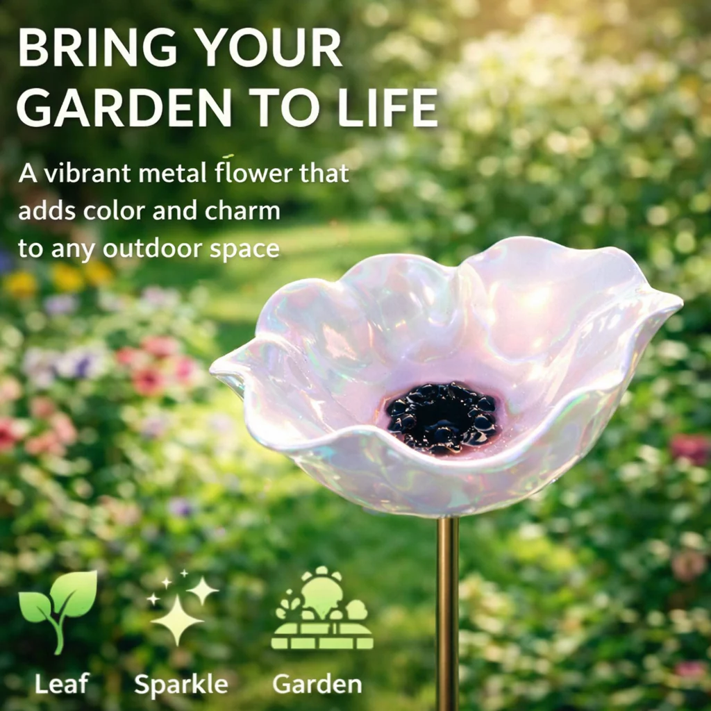 Neravio™ 🌟Last Day Promotion🎁Handmade Metal Flower Garden Stake Bird Bath