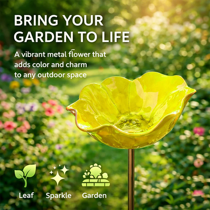 Neravio™ 🌟Last Day Promotion🎁Handmade Metal Flower Garden Stake Bird Bath