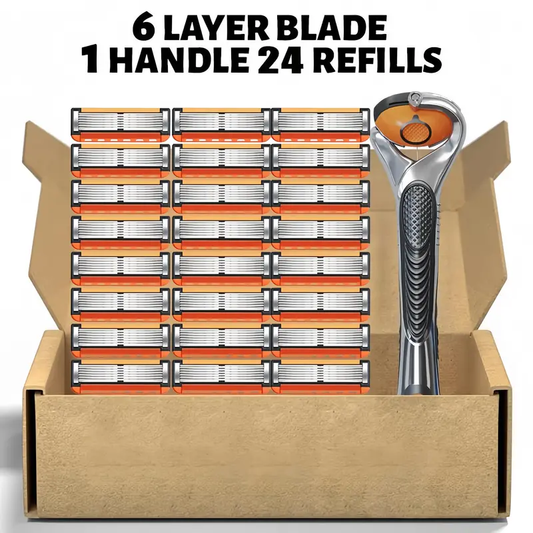 🔥Last Day Promotion 49% OFF-24/48Pcs Men's Razor Blade Replacement with Handle