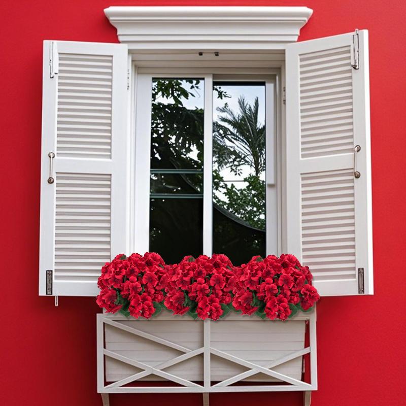 🌺8 Bundles UV Resistant Artificial Geraniums