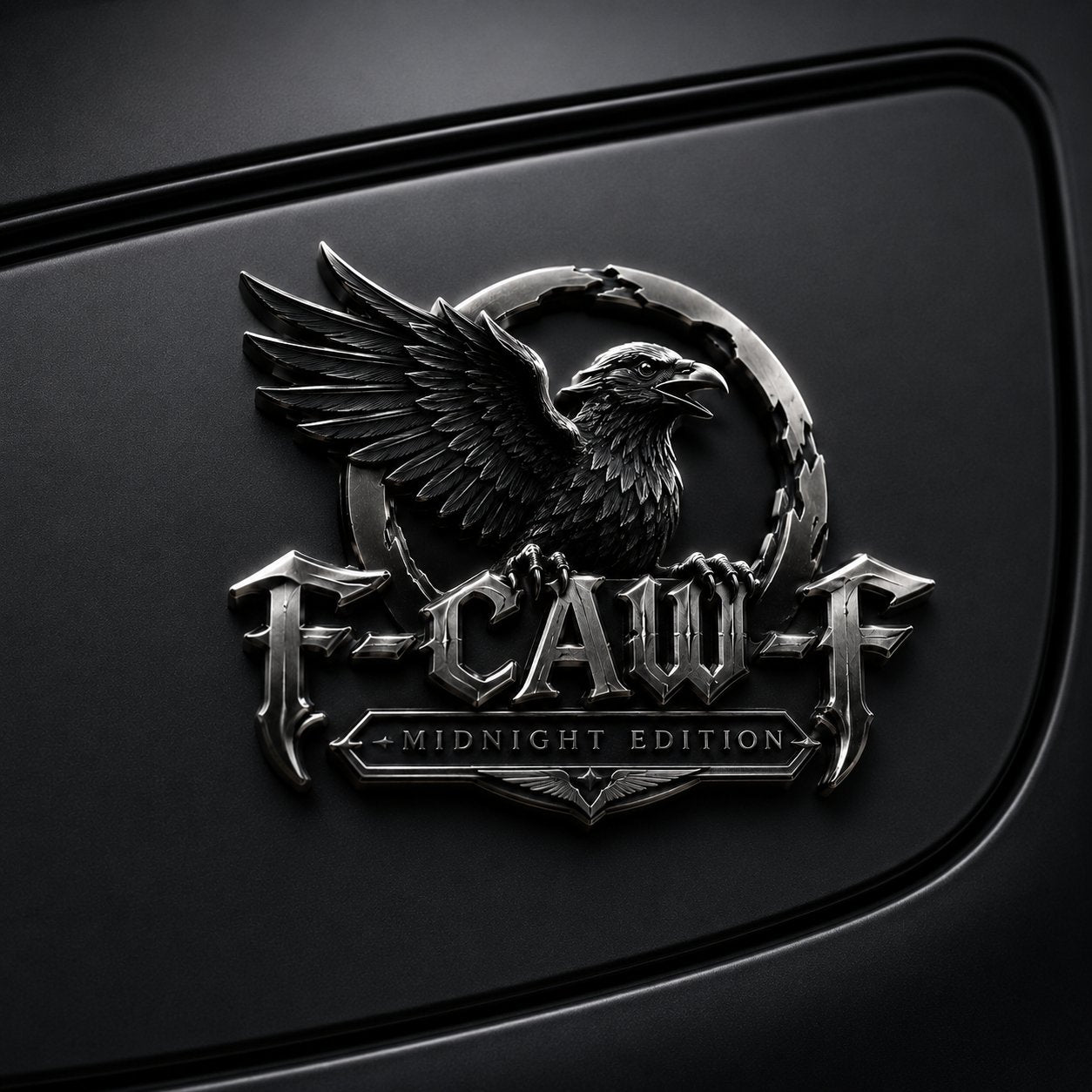 🦅 F-CAW-F "Midnight Edition" Metal Emblem - Premium Attitude Decal
