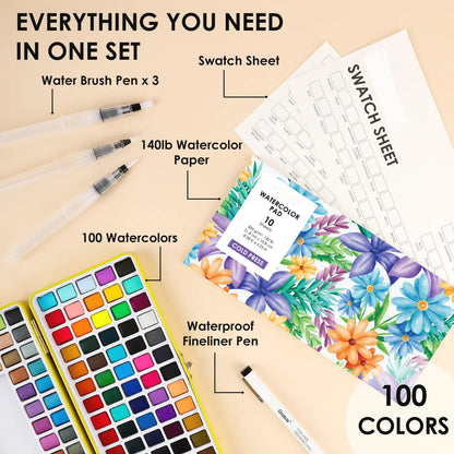 All-In-One Premium Watercolor Set, portable art, supplies, DealsForYouDays