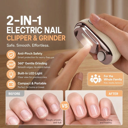✂️ LIMITED-TIME 50% OFF! 💅 2-in-1 Smart Electric Nail Clipper & Polisher 🌟