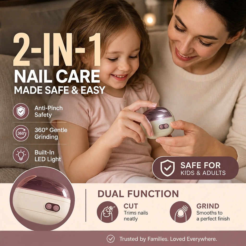 ✂️ LIMITED-TIME 50% OFF! 💅 2-in-1 Smart Electric Nail Clipper & Polisher 🌟