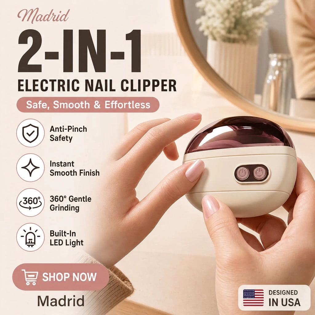 ✂️ LIMITED-TIME 50% OFF! 💅 2-in-1 Smart Electric Nail Clipper & Polisher 🌟